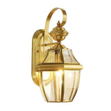 Outdoor Wall Light Fixture Gold Exterior Wall Waterproof Lights Wall Mount with Glass Shade - Warm White