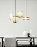 LED Glass Cognac Gold Pendant Lamp Ceiling Light - Warm White