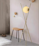 1 Frosted Glass Gold Tripod Floor lamp Living Room Light for Home Lighting Standing lamp - Gold