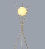 1 Frosted Glass Gold Tripod Floor lamp Living Room Light for Home Lighting Standing lamp - Gold - Ashish Electrical India