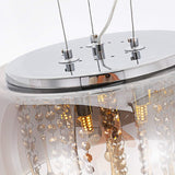 400 MM Crystal Smokey Glass Metal LED Chandelier Hanging Lamp - Warm White