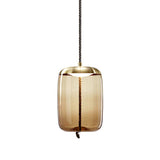 LED Glass Cognac Gold Pendant Lamp Ceiling Light - Warm White