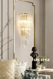 Led 3 Layer Glass Crystal Electroplated Copper Gold Metal Wall Light - Warm White - Ashish Electrical India