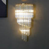 Led 3 Layer Glass Crystal Electroplated Copper Gold Metal Wall Light - Warm White - Ashish Electrical India