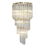 Led 3 Layer Glass Crystal Electroplated Copper Gold Metal Wall Light - Warm White