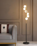 6 Frosted Glass Black Gold Floor lamp Living Room Light for Home Lighting Standing lamp - Warm White - Ashish Electrical India