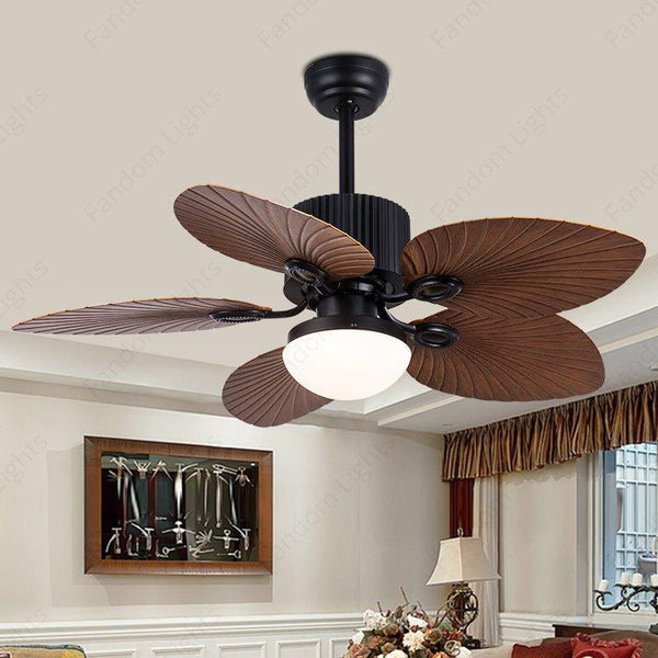 52-Inch Tropical Ceiling Fan With Light – Remote Control, 5 Blades, Reversible, 110V, Indoor Use