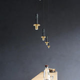 led Gold Black Stone Hanging Pendant Ceiling Light - Warm White - Ashish Electrical India