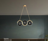 3 Light Smokey Glass Gold Plated Metal Chandelier Ceiling Lights Hanging - Warm White
