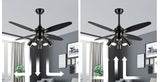 52 INCH WIND  Spot LAMP CEILING FAN REMOTE CONTROLLED - BLACK WOOD