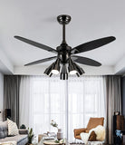 52 INCH WIND  Spot LAMP CEILING FAN REMOTE CONTROLLED - BLACK WOOD