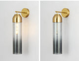Smokey Long Glass Wall Light Brass Gold Metal Bedroom Living Room Wall Light - Warm White - Ashish Electrical India