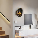 Led Black Gold Modern Metal Wall Light for Drawing Room - Warm White
