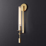 LED Transparent Long Glass Wall Light Modern Copper Metal Bedroom Living Room Wall Light - Gold Warm White - Ashish Electrical India