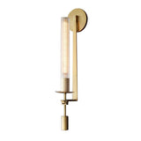 LED Transparent Long Glass Wall Light Modern Copper Metal Bedroom Living Room Wall Light - Gold Warm White - Ashish Electrical India