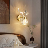 Acrylic Modern Horn Gold Metal Wall Light for Drawing Room - Natural White