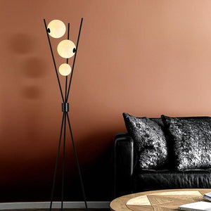 3 Frosted Glass Black Tripod Floor lamp Living Room Light for Home Lighting Standing lamp