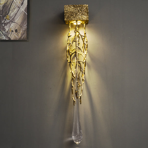 800MM LED Gold Long Crystal Light - Warm Whit