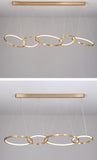 4 Ring Metal Brass Gold Body Modern LED Chandelier Pendant Light Hanging Lamp - Warm White