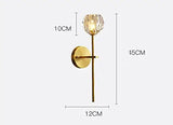 Gold Crystal Heavy Glass Long Wall Light Metal - Gold Warm White