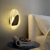 Led Thick Glass Artistic Gold Metal Wall Light - Warm White