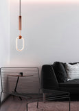 led 1 Light Modern LED Rose Gold Oval Ring Pendant Light - Warm White/Gold