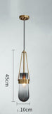 1-Light LED Gold Smokey Glass Pendant Lamp Ceiling Light - Warm White