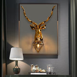 Deer Wall Lamp LED European Creative Wall Lamp Bedroom Bedside Lamp - Gold