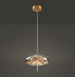 LED Fairy Big Amber Glass Gold Pendant Lamp Ceiling Light - Warm White