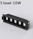 10W 5 Head Led Brick Blade Ceiling Recessed COB Light Cree Led Black - Warm White 3000K - Ashish Electrical India