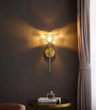 Gold Crystal Heavy Glass Long Wall Light Metal - Gold Warm White