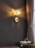 Gold Crystal Heavy Glass Long Wall Light Metal - Gold Warm White