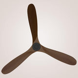 Ceiling Fan with Remote Control 52'' Ceiling Fan with 3 Wood Dark Walnut Blades Noiseless Energy Efficient DC Motor - Ashish Electrical India