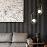 1 Light Modern LED Gold Frosted Ball Oval Pendant Lamp Chandelier Ceiling Light Dining Room - Warm White