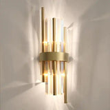 Led Glass Crystal Gold Plated Metal Wall Light - Warm White