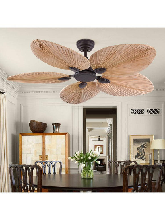 52 Inch Wind Palm Leaf ceiling fan remote Controlled