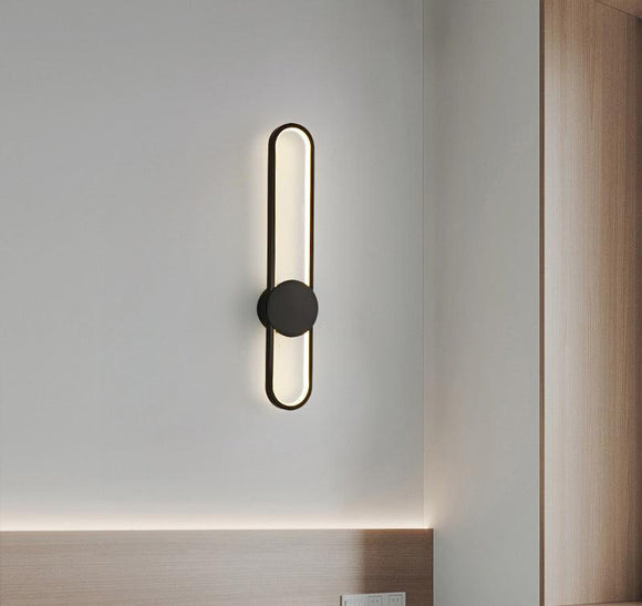 600MM Modern Black LED Wall Lamp for Bedside Bathroom Mirror Light- Warm White