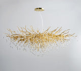 1200MM Long Golden Waterdrop Crystal Chandelier Ceiling Lights Hanging - Warm White
