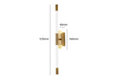 600 MM LED Brass Gold Plated Long Tube Wall Light - Warm White