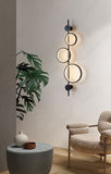 1000MM LED Black Long 3 Rings Wall Light - Warm White