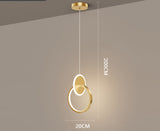 led Light Modern Golden Round Pendant Lighting Ceiling Lights - Warm White