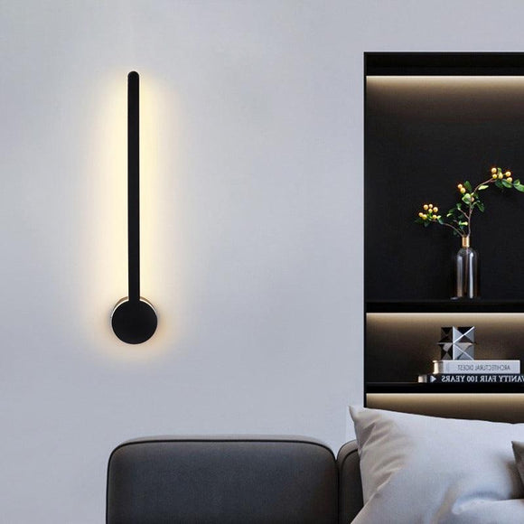 14W 600MM Modern Long Black LED Wall Lamp for Bedside Bathroom Mirror Light- Warm White