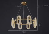 8 Light Oval Electroplated Gold Metal Modern Chandelier Ceiling Light - Warm White - Ashish Electrical India