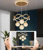 Golden 5 Light Curvy LED Pendant Chandelier Light - Warm White - Ashish Electrical India