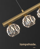 8 Led Brass Gold Body Modern Linear LED Chandelier Pendant Light Hanging Suspension Lamp - Warm White