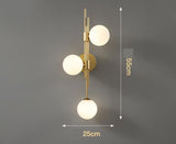 3 Light Gold Metal Frost Glass Ball Wall Light Metal - Warm White - Ashish Electrical India