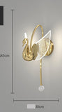 Led Acrylic Swan Shape Golden Metal Wall Light - Warm White