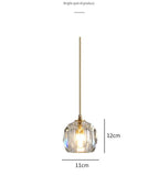 LED Gold Sturdy Crystal Glass Pendant Lamp Ceiling Light - Warm White