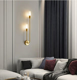 Led Electroplated Metal Gold Finish 2 Tube Wall Lamp LED Lights - Warm White