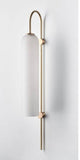 Frosted Long Glass Wall Light Modern Copper Metal Bedroom Living Room Wall Light - Gold Warm White - Ashish Electrical India